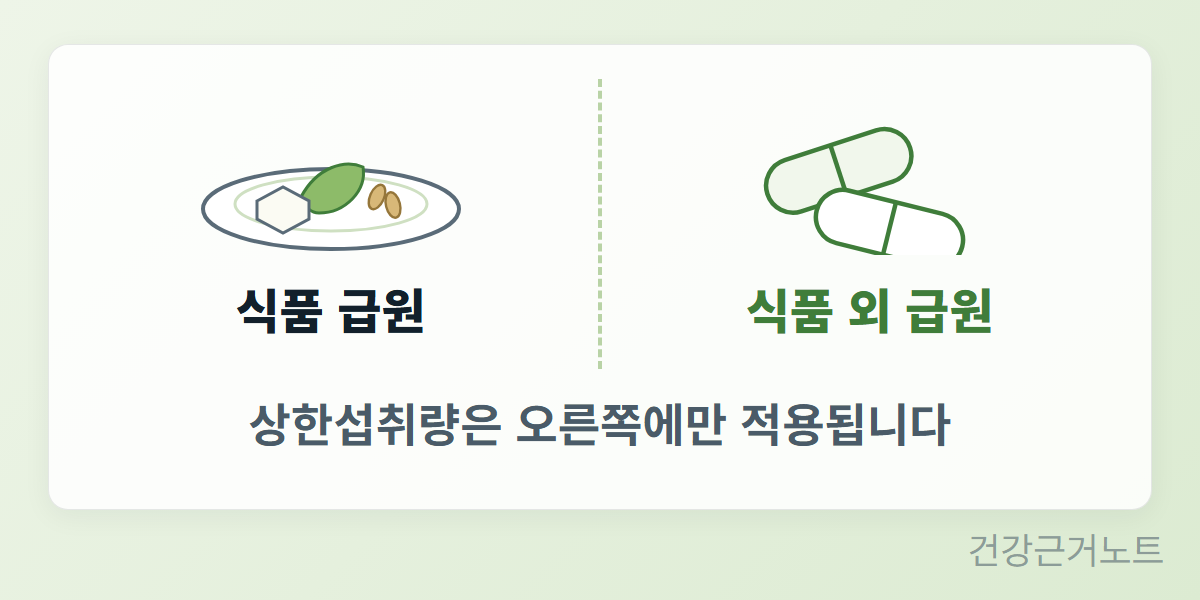 상한섭취량-식품외-급원-구분