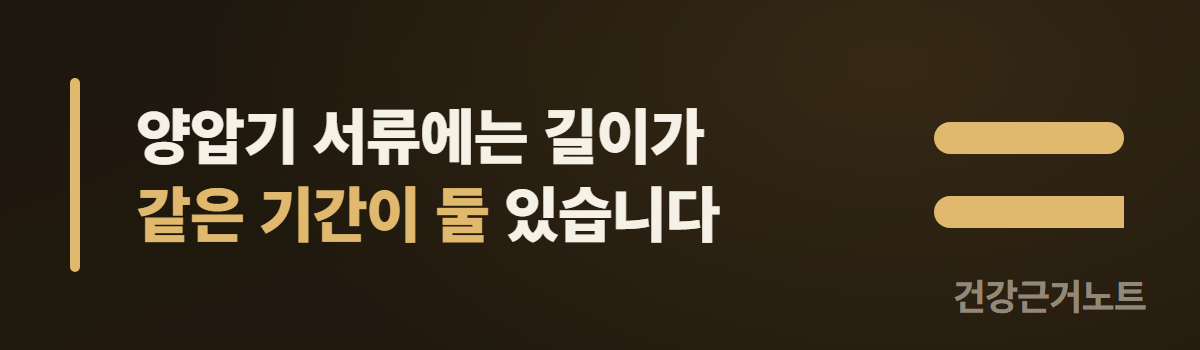 양압기 등록 신청서 기한 양압기 서류에 길이가 같은 기간이 둘 있다는 것을 길이가 같고 오른쪽 끝 마감 모양만 다른 띠 두 개를 위아래로 놓아 보여주는 배너